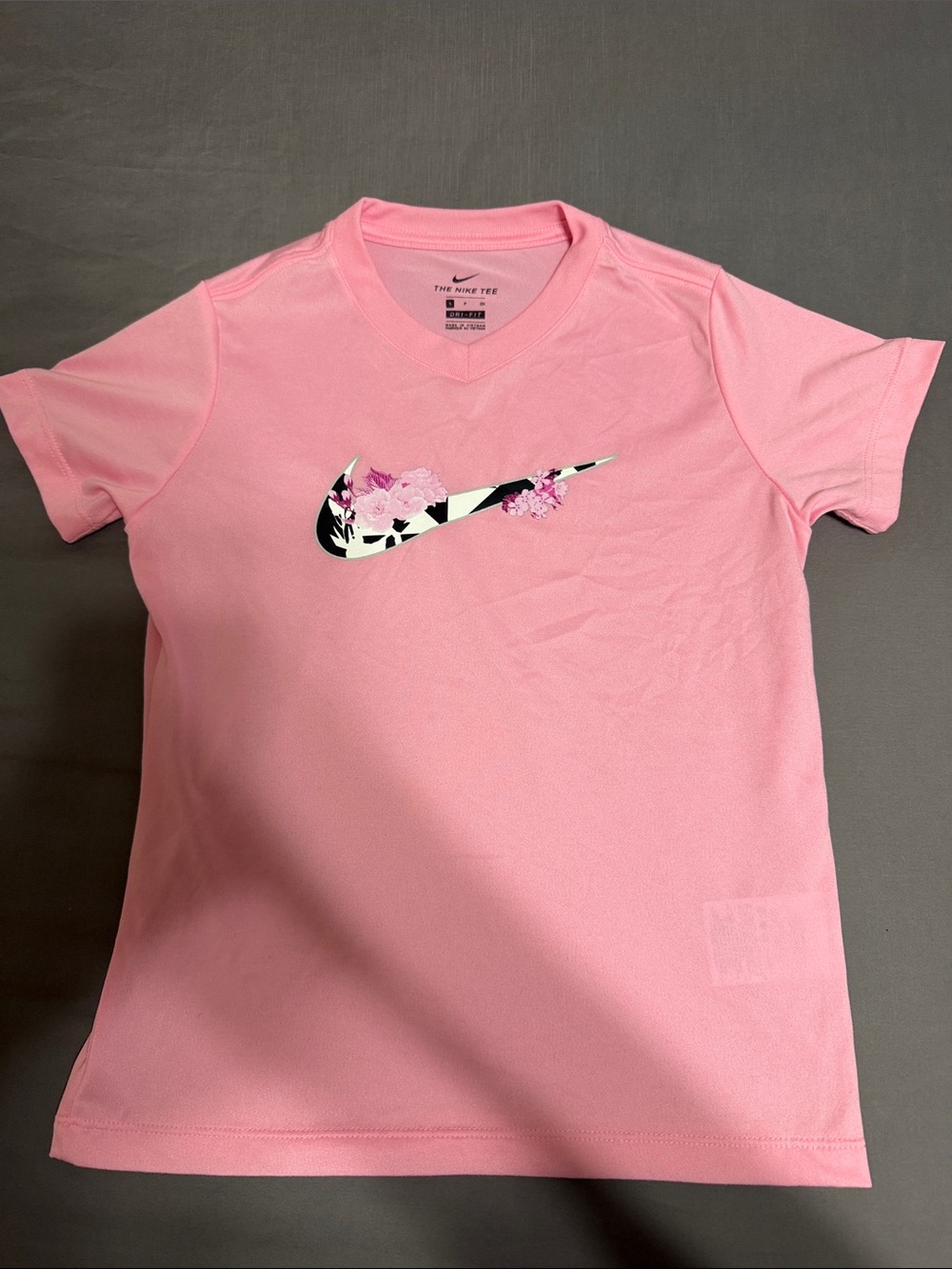 💥 KIDS Nike Pink Floral Swoosh Active Tee